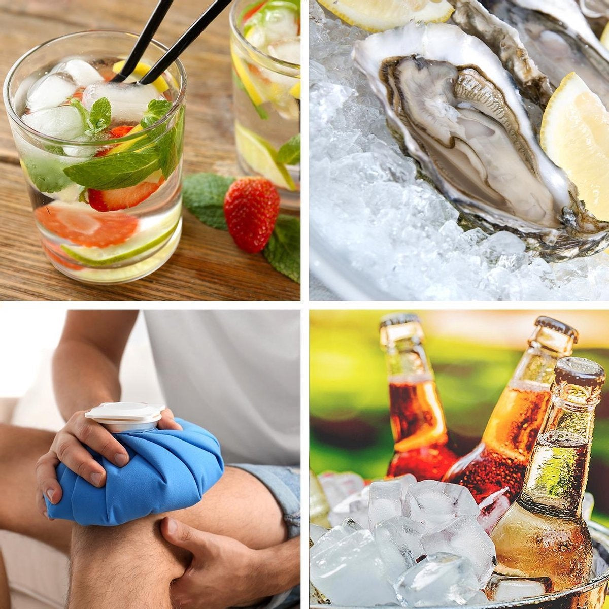 KitchenBrothers - Eiswürfelmaschine - 2 Liter - 6-8 Min. - 12kg/24h - mit Eisportionierer - Silber