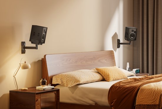 Lautsprecher-Wandhalterung universal - Wandmontage Lautsprecher - Lautsprecher-Wandhalterung - Wandmontage Lautsprecher - drehbar drehbar schwenkbar - 25 kg belastbar - 2er Set