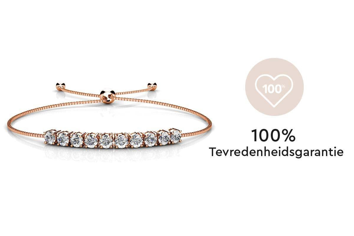 Yolora Damenarmband - Mit 10 Kalpa Camaka Kristallen - 18K Roségold vergoldet - Rosa