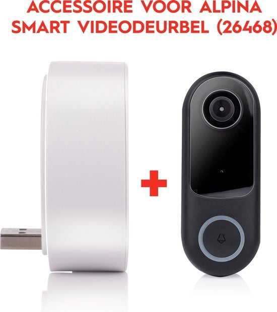 alpina Gong - Glockenspiel - für Video-Türklingel 26468 von alpina smart home - kabellos - 60 Meter Reichweite - einstellbare Lautstärke - 4 Töne