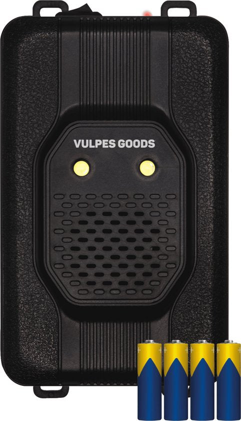 Vulpes Goods® Repellent Marderabwehr - Schädlingsabwehr - Multifunktionsset Indoor & Outdoor - Batterien, 12V & Autobatterie - Marder, Mäuse & Ratten - Steinmarderabwehr PRO - inkl. Batterien