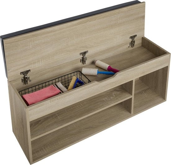 tectake - Natalya Schuhbank - Helles Holz, Eiche Sonoma - 403625
