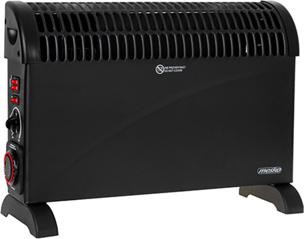 Mesko Elektrische Konvektorheizung â€“ MIT regelbarem Thermostat & 24H Timer â€“ 3 Heizstufen â€“ 2000 W â€“ Bis zu 20 mÂ² â€“ Schwarz