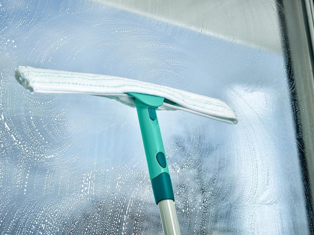 Leifheit - Powerslide-Rakel 40 cm mit Teleskopstiel 160-415 cm - und Mikrofaserbezug - Click System