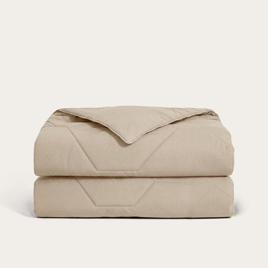 HappyBed Bettdecke ohne Bezug 240 x 220 – Waschbare Sommerbettdecke – Bedruckte Bettdecke ohne Bezug – Bettdecke ohne Bezug – Einzelbetten – Taupe