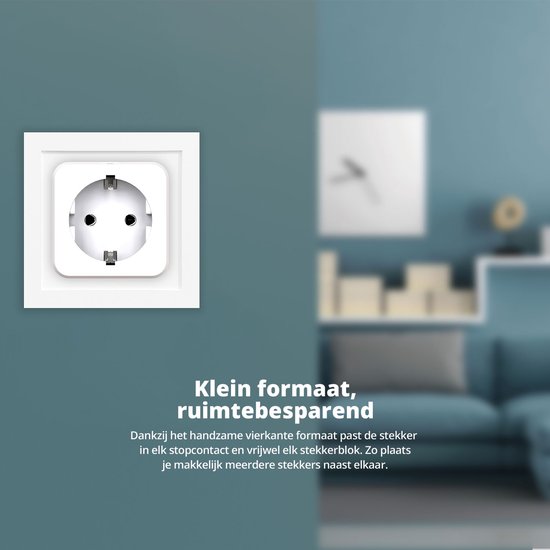 FlinQ Smart Plug - Smart Plug - Inklusive Timer & Energiemessgerät - 2er-Pack - Weiß