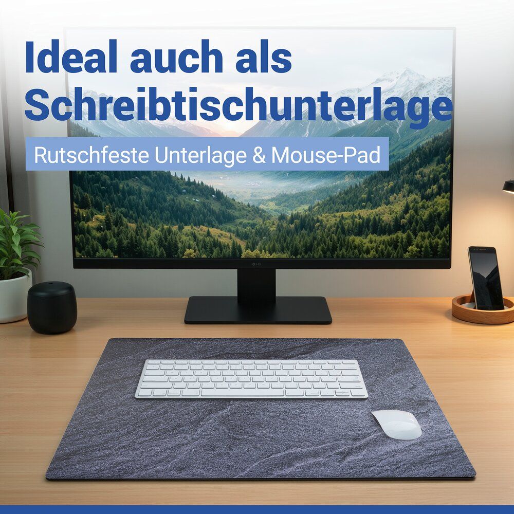 WENKO Kochfeld-Schutzmatte in Schieferoptik – 60 x 52 cm – hitzebeständiges PVC