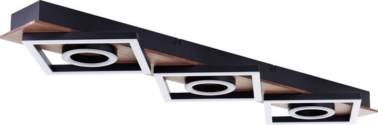 Brilliant Deckenleuchte Maureen - 88 cm - Schwarz mit Holz