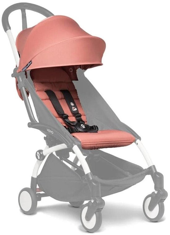 Stokke YOYO 6+ Farbpaket, Ginger – Textilien: Sitzkissen, ausziehbares Verdeck und Rückentasche mit Reißverschluss – Für den YOYO-Rahmen (separat erhältlich)