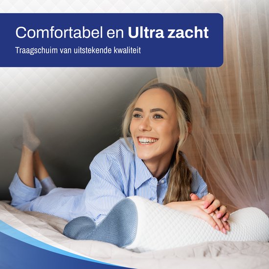 Sleeptight Ergonomisches Kissen Nackenschmerzen - Anti-Schnarch-Kissen Orthopädisch - Kühlendes Apnoe-Kissen - Mittelweicher Memory-Schaum - Seitenschläfer - 60x40x12cm