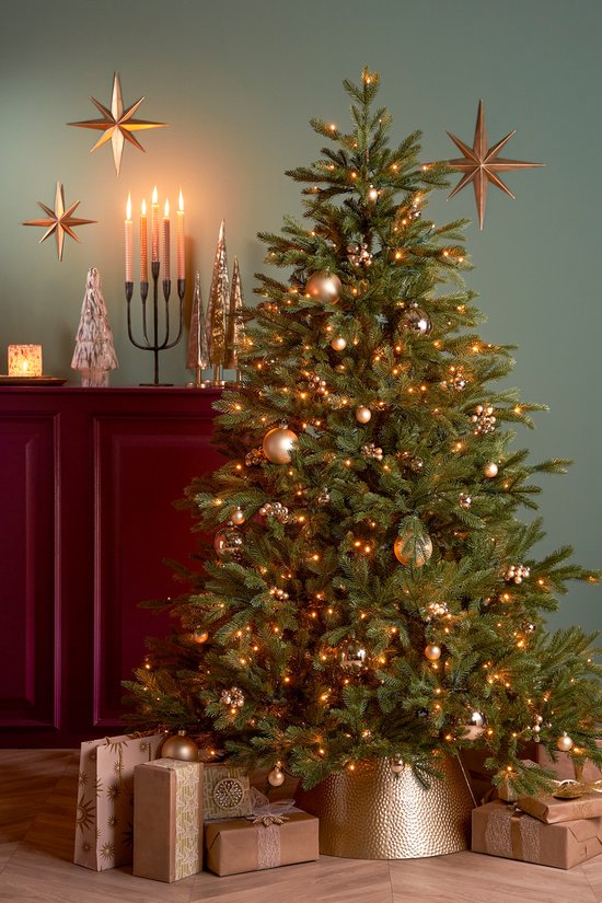 House of Seasons Weihnachtsbaumschürze - L50 x B30 x H26 cm - Metall - Gold