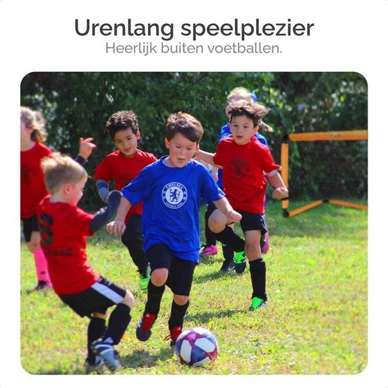 Gofun Fußballtor 2er-Set - Fußballtore - Fußballtor - Fußballtore für Kinder - faltbar - 90 x 60 x 60 cm - Schwarz/Orange