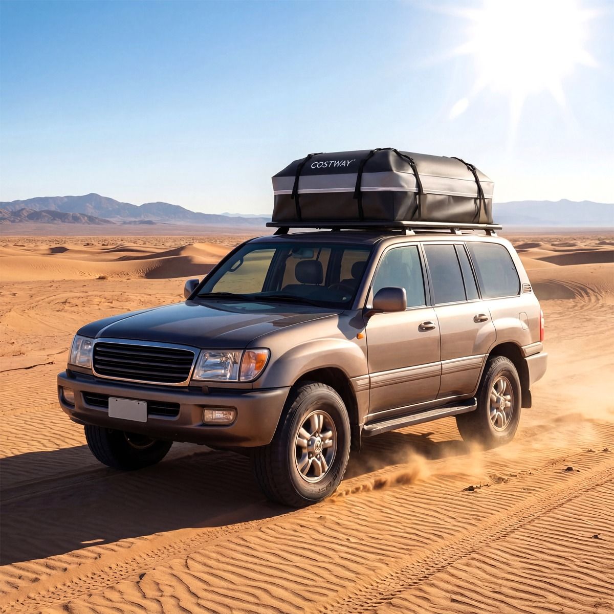 Coast Dachbox für Autos – 600 l – wasserdicht und rutschfest – grau
