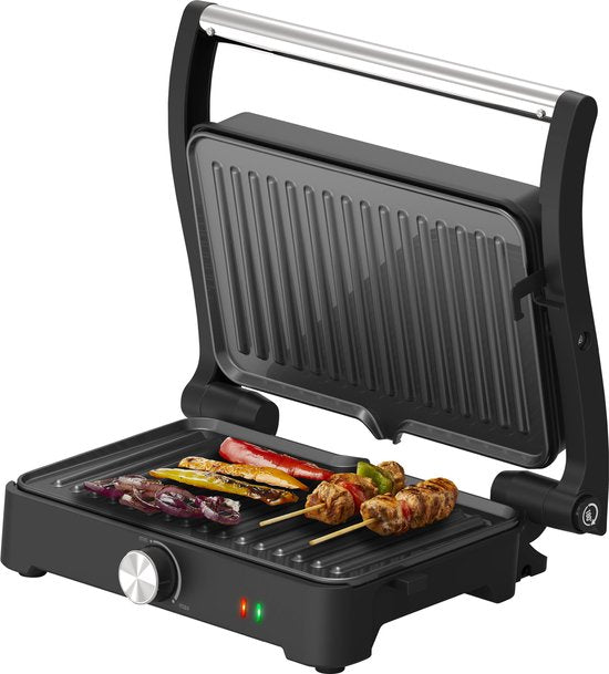 Tomado TGC3001S - Kontaktgrill - Toaster - Einstellbare Temperatur - PFAS frei - 1500W - Schwarz/RVS
