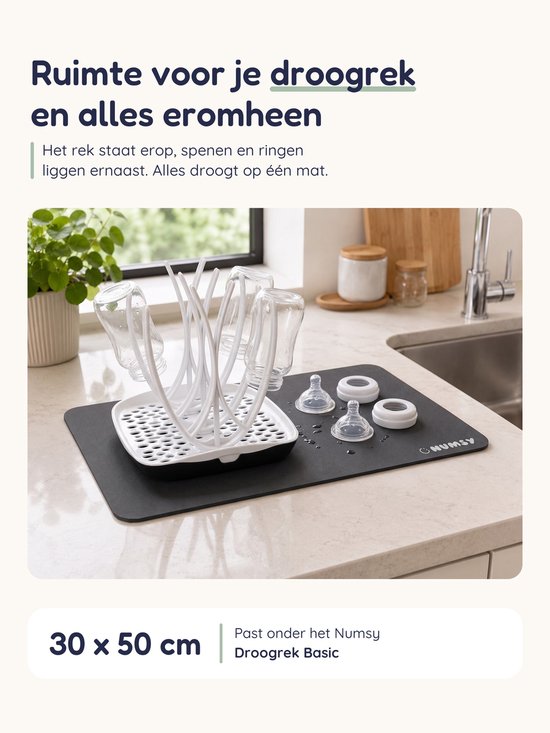 Numsy Matt Abtropfmatte · Abtropfmatte für Geschirr · Trockengestell für Babyflaschen