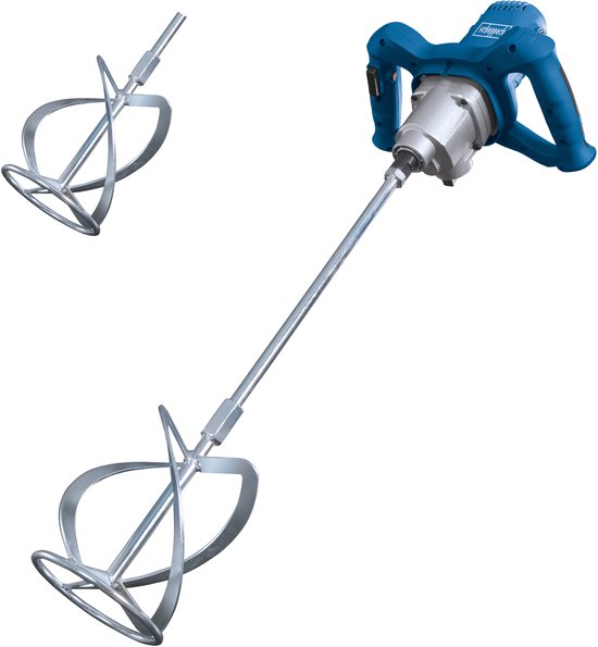 Scheppach Beton- und Farbmischer PM1600 – 1600 W – Farb- und Zementmischer – Stufenlose Drehzahlregelung bis 780 U/min – M14-Anschluss – Inkl. 1x rechtsdrehendem Rührwerk & 1x linksdrehendem Rührwerk