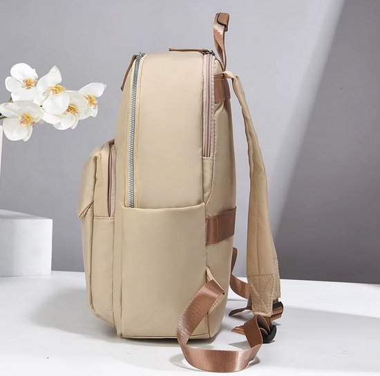 Rucksack für Damen, Laptoptasche 14 Zoll – 15 l – 39 x 24 x 12 cm – Khaki
