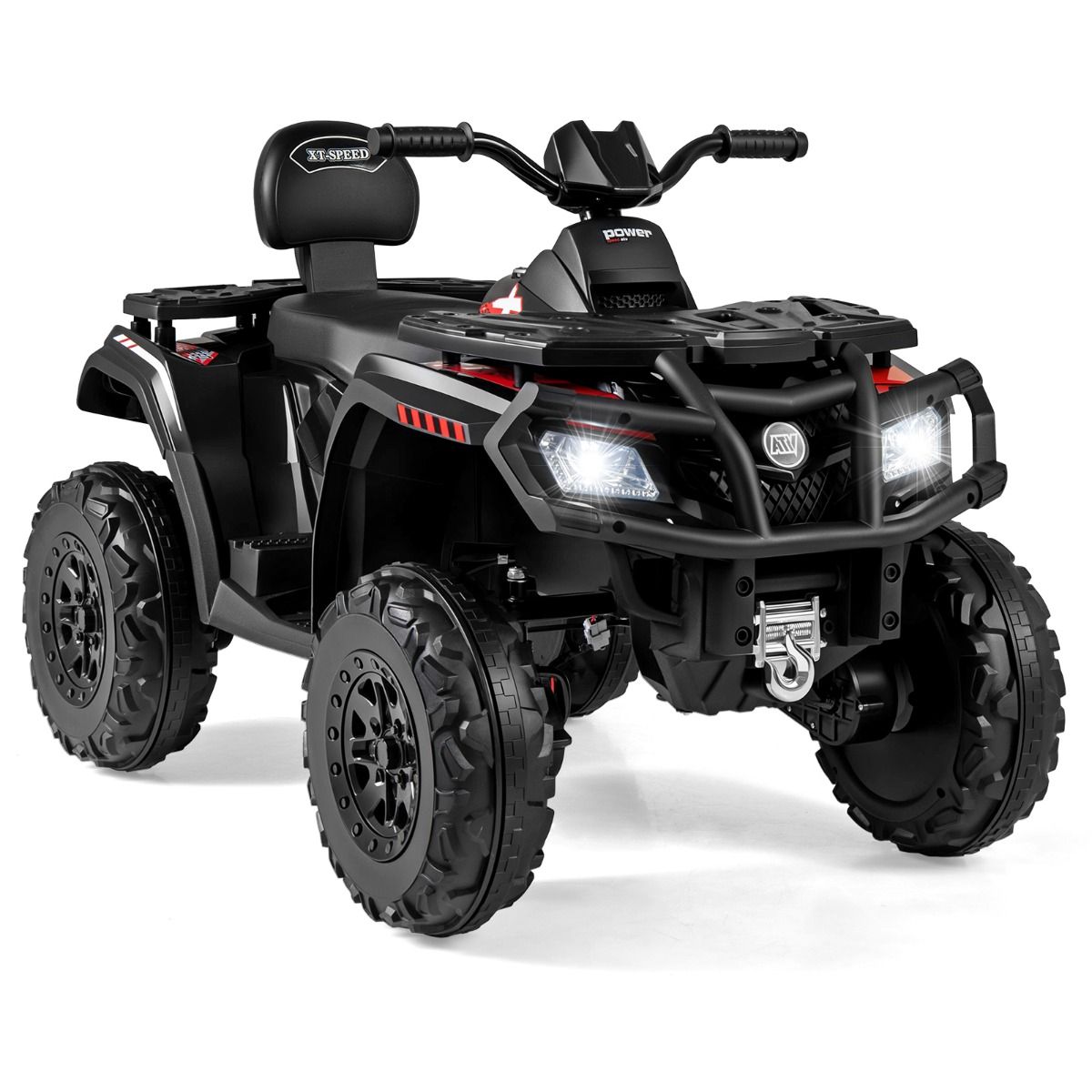Coast Elektro-Kinderquad – 2 Sitze – 4 Motoren – schwarz