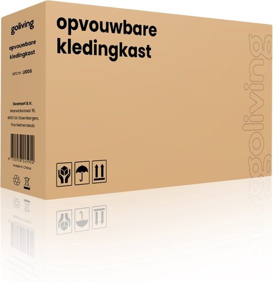Goliving Faltgarderobe - Garderobenschrank - Kleiderschrank - Stoff-Faltschrank - Campingschrank - 175x150x44 cm - Schwarz