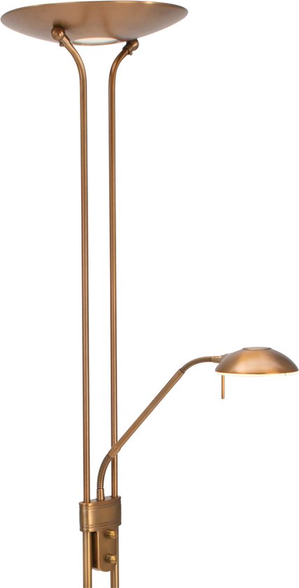 Steinhauer Olet - Classic LED dimmbare Stehleuchte | Stehleuchte mit Dimmer mit Leseleuchte - 1 Licht - H 1800 mm - Bronze - Wohnzimmer | Schlafzimmer