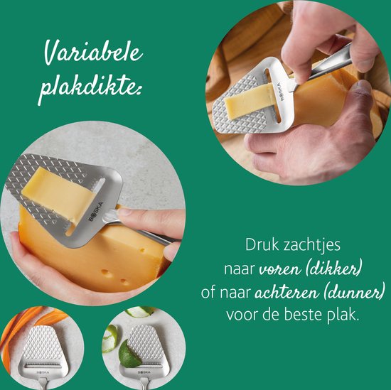 Boska Käsehobel Monaco+ - Design-Käsehobel - Preisträger - Käsehobel für Hartkäse - Edelstahl - Spülmaschinengeeigneter Käsehobel - Geschenktipp - Küchenutensilien - Küchenzubehör - Lebenslange Garantie