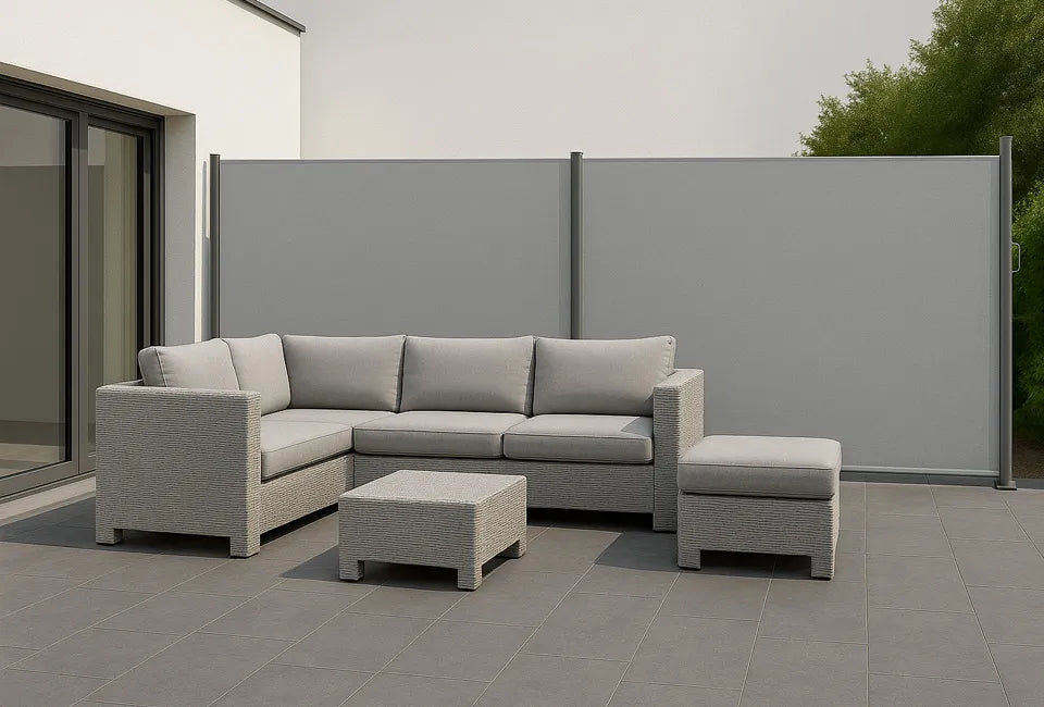 Hortensus Doppelter Aluminium-Windschutz 6 m x 1,8 m - Grau