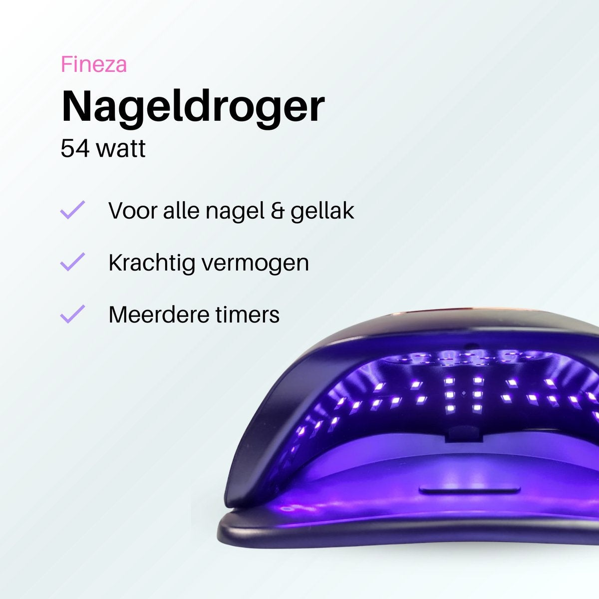 Fineza UV-Lampe Gel-Nägel - Nageltrockner LED-Lampe Nägel - Gellack Nageltrockner - Nagellampe - Schwarz