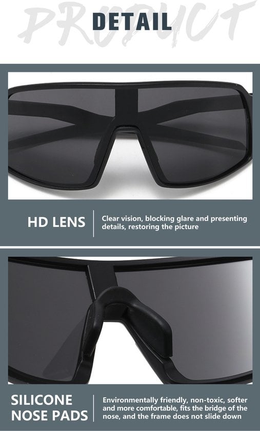 GarpexÂ¬Ã† Radsportbrille - Sportbrille - Polaroid Sonnenbrille - Sonnenbrille - Rennrad - Mountainbike - Motorrad - Schwarzer Rahmen, rote Gläser