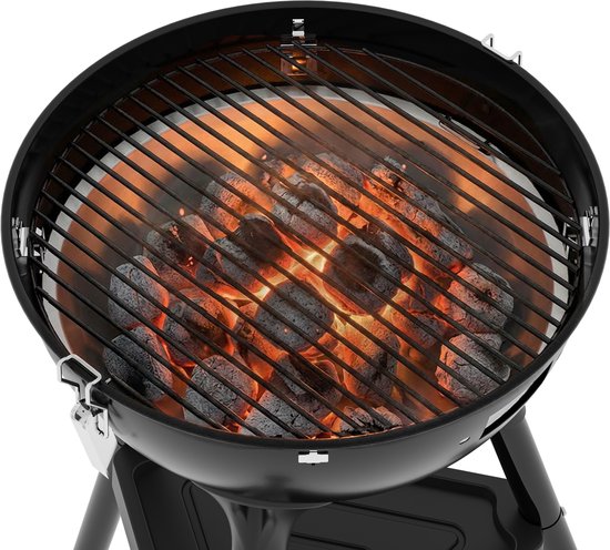 Princess Hybrid Kugelgrill – Elektro- und Holzkohlegrill – 2000 W – Verstellbarer, abnehmbarer Thermostat – Beschichteter Grillrost – Deckel mit integriertem Thermometer – 112270