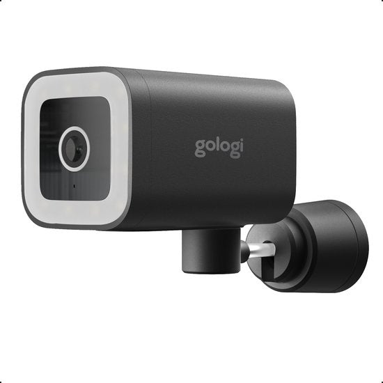 Gologi - Premium Überwachungskamera - Außen - mit Nachtsicht - 4MP - IP Kamera - Bewegungssensor - mit Kabel & Wifi - Schwarz