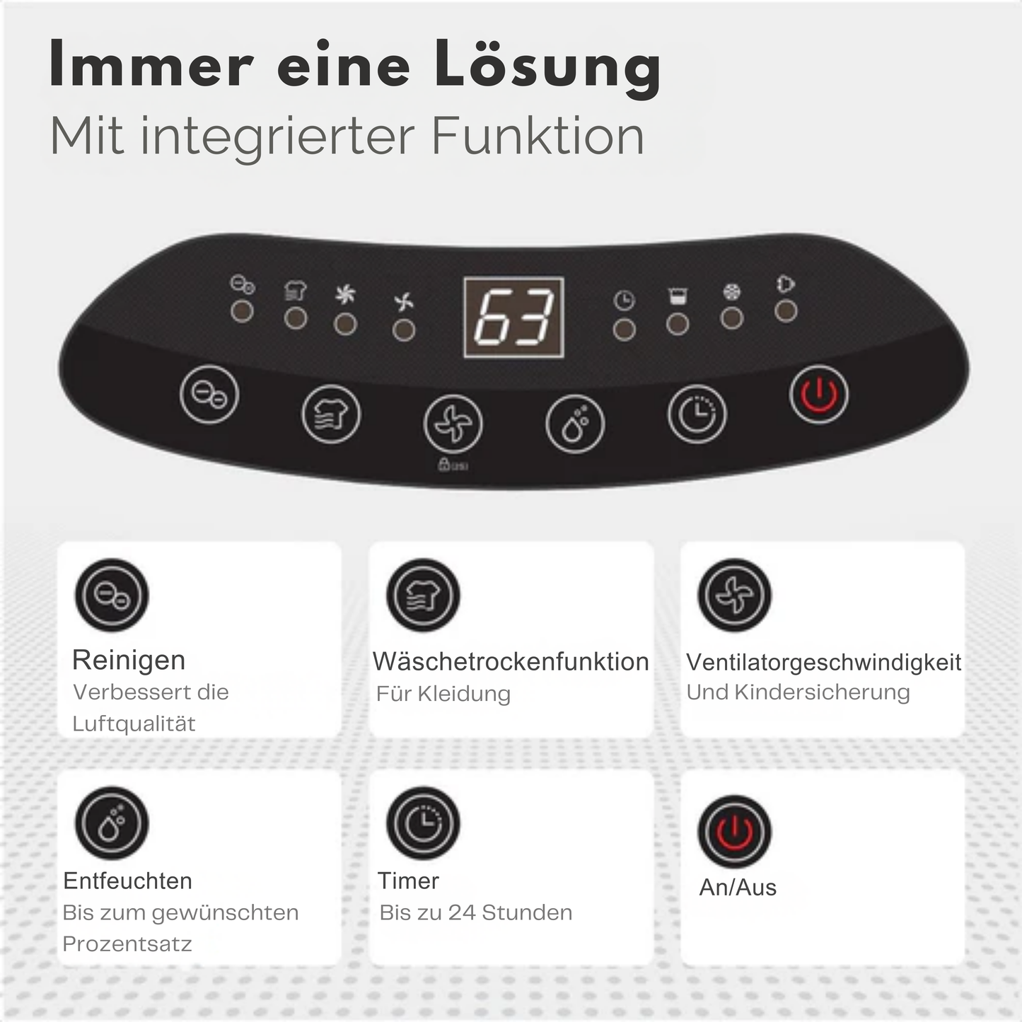 Auronic Luftentfeuchter und Reiniger - 25L pro Tag - Wasch-/Trockenfunktion - weiß