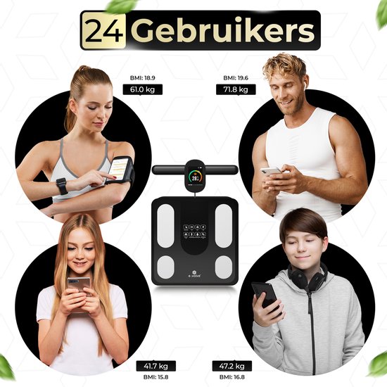 e.volve premium Personenwaage Digital Schwarz