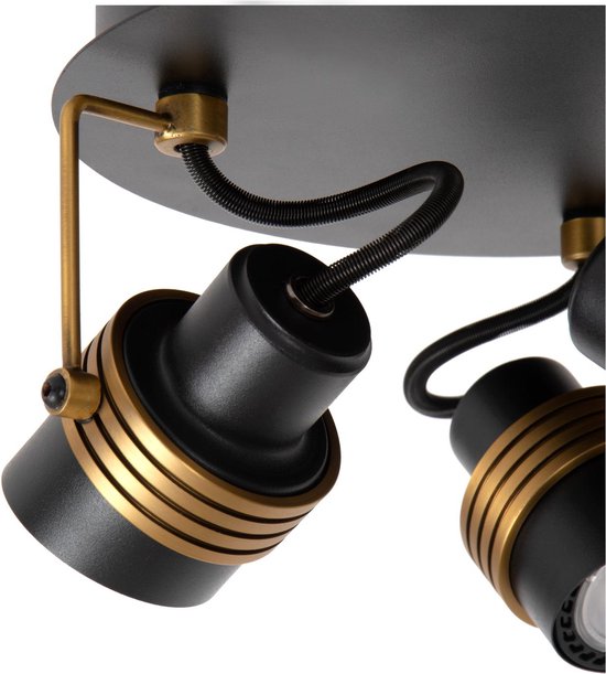 Lucide TUNDRAN – Deckenstrahler (Deckenleuchte) – Ø 21 cm – 3xGU10 – Schwarz