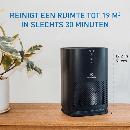 Medify Air MA-14 Luftreiniger – 70 m³/h – HEPA-H13-Filter – 3 Stufen + Schlafmodus – Bis zu 28 m² pro Stunde – Gegen Heuschnupfen, Hausstaubmilben und Allergien – Weiß