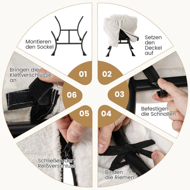 Coast Sessel - PP-Baumwolle - Max 150KG - Inkl. Fußstütze - 80 x 74 x 97 cm - Weiß