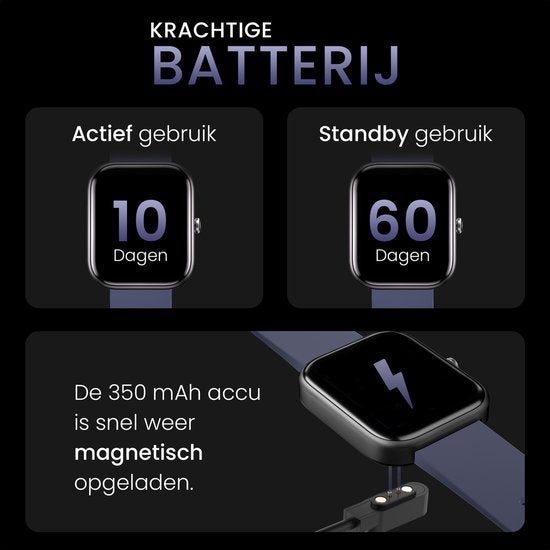 MAOO Smartwatch Damen und Herren - Valentinsgeschenk - Android und IOS - Volle Klingelfunktion - Schrittzähler - Herzfrequenzmesser - Blutdruckmesser - Multisport - GT Serie - Blau
