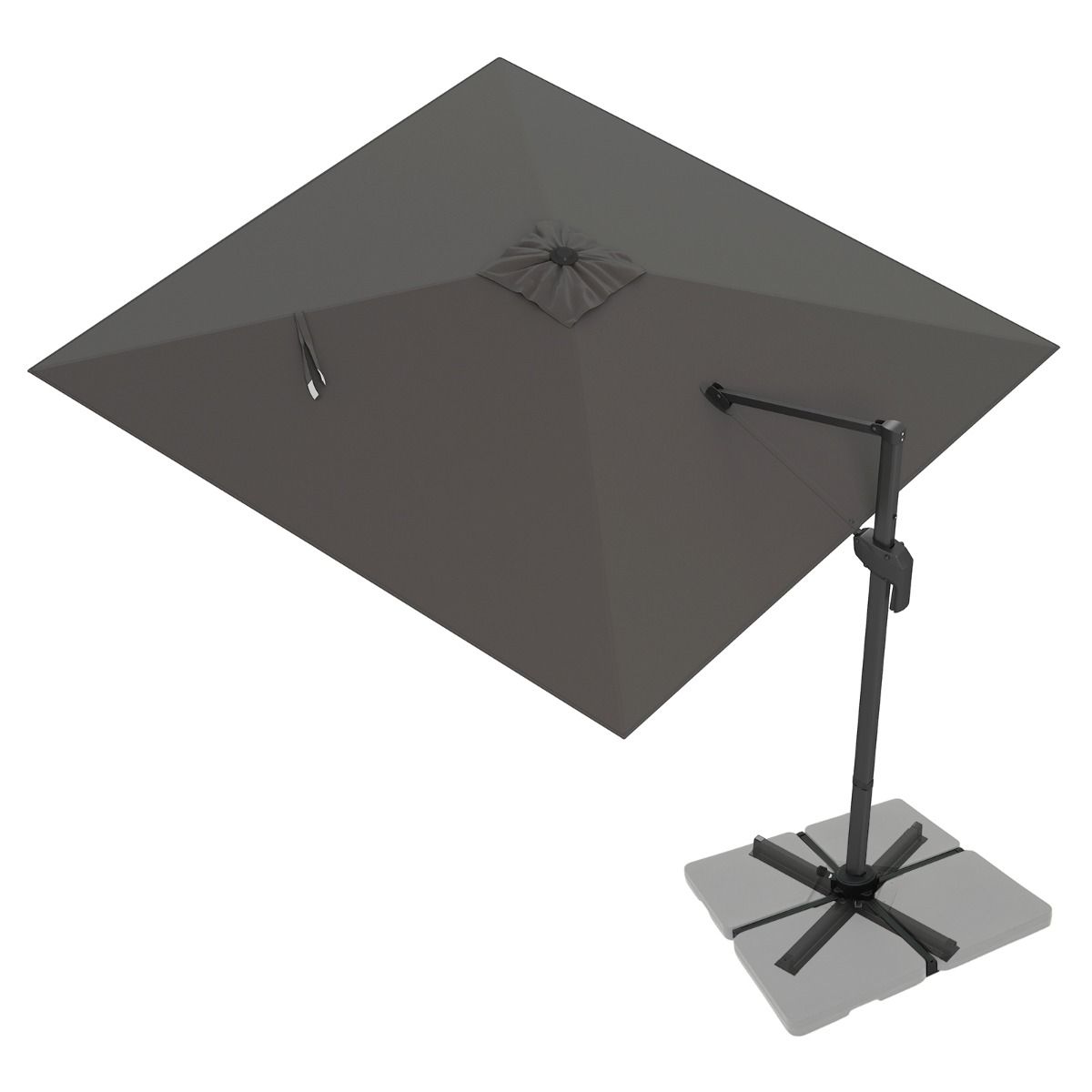 Coast Quadratischer Sonnenschirm – um 360° drehbar – Neigung verstellbar – grau 300 x 300 cm