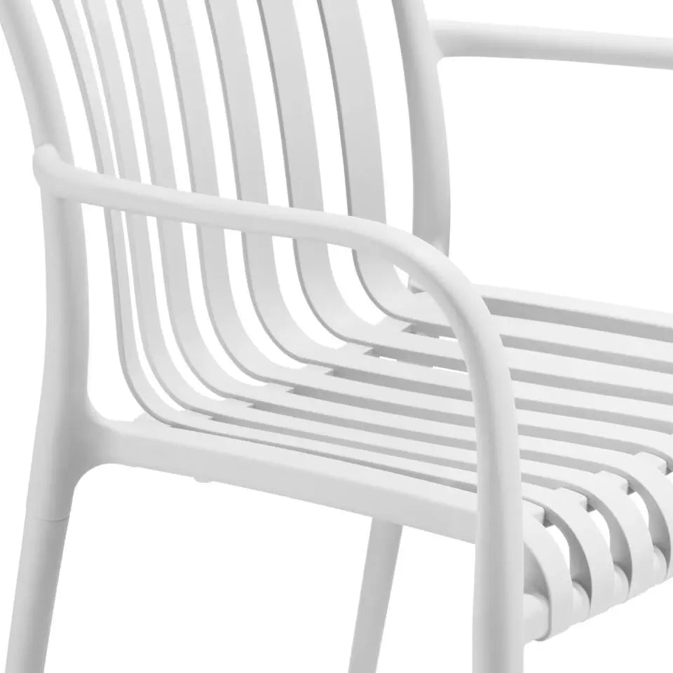Tectake Gartenstühle Alcudia, 2er-Set – wetterfest – stapelbar – Kunststoff