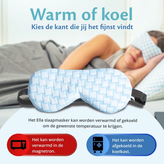 Ella Weighted Schlafmaske - Kühlendem Stoff - Samt - Verstellbar - Blau