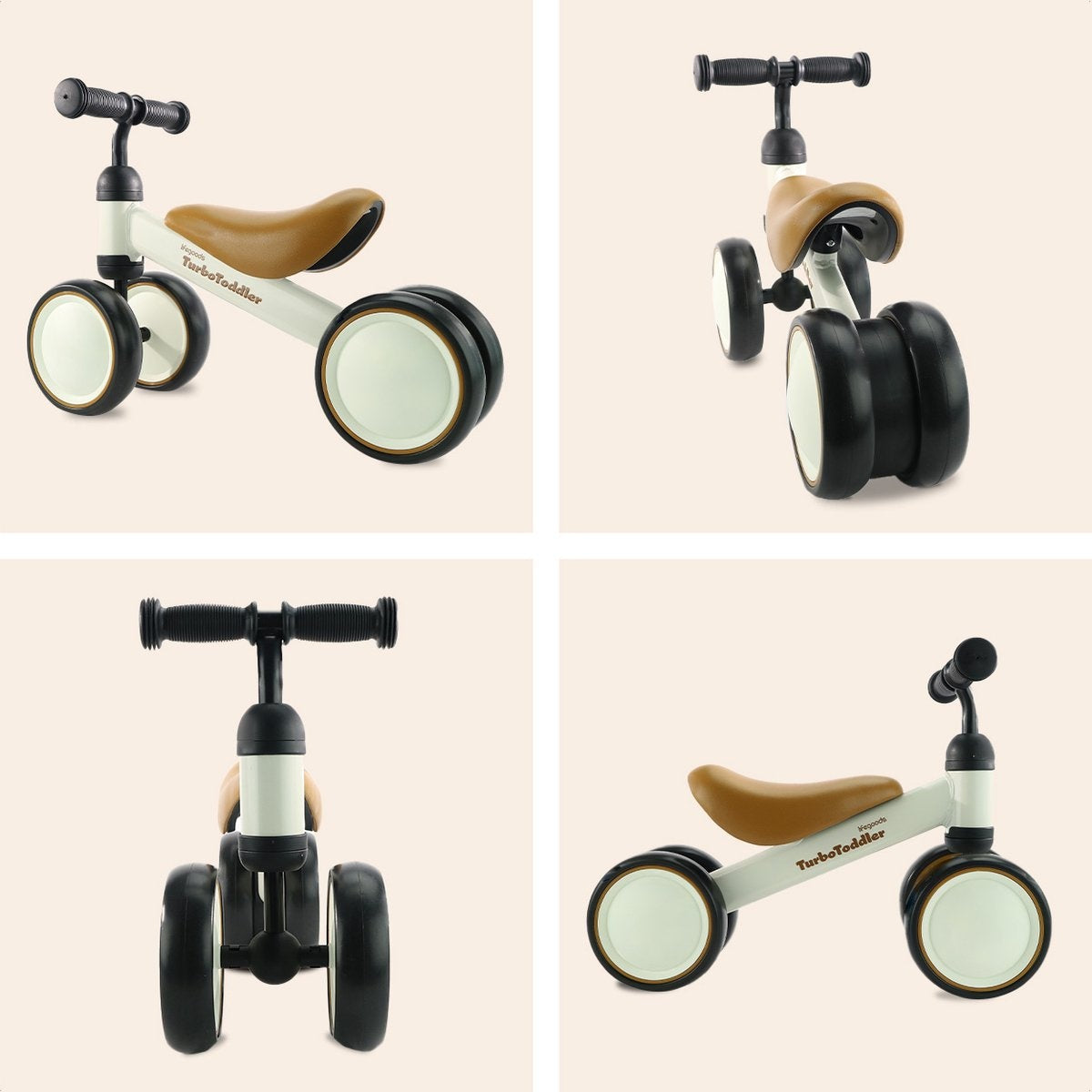 LifeGoods - TurboToddler Balance Bike - Kinder Scooter - Ab 1 Jahr - Creme