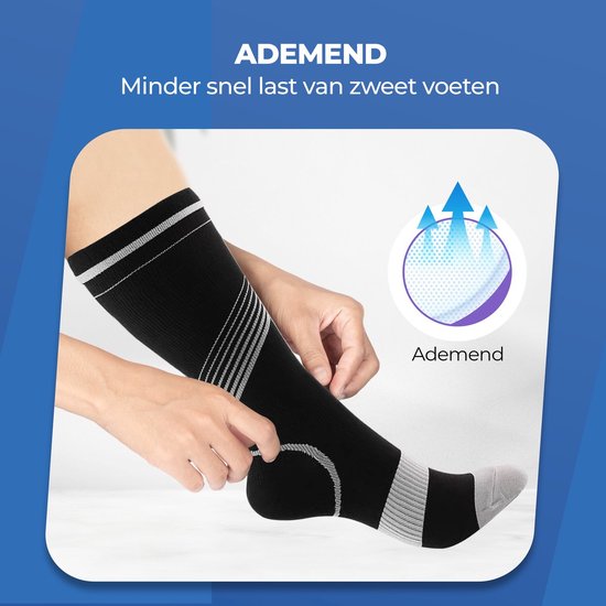 Roegaarden Kompressionssocken - Kompressionssocken - Stützsocken - Größe 45-47 - Schwarz