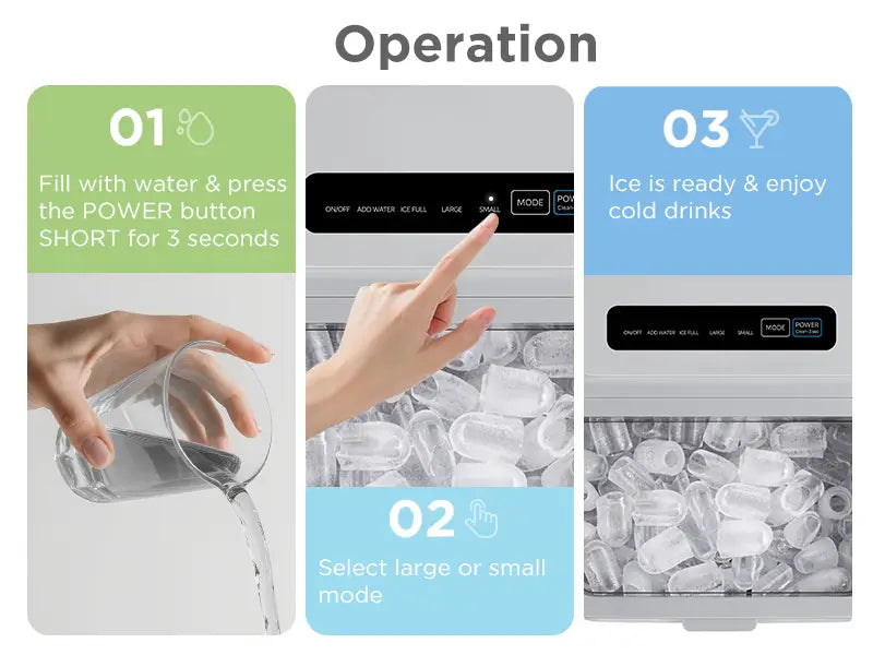 Comfee' Eiswürfelmaschine Grau – 12 kg/24 Std. – Eis in 6 Minuten – Selbstreinigend