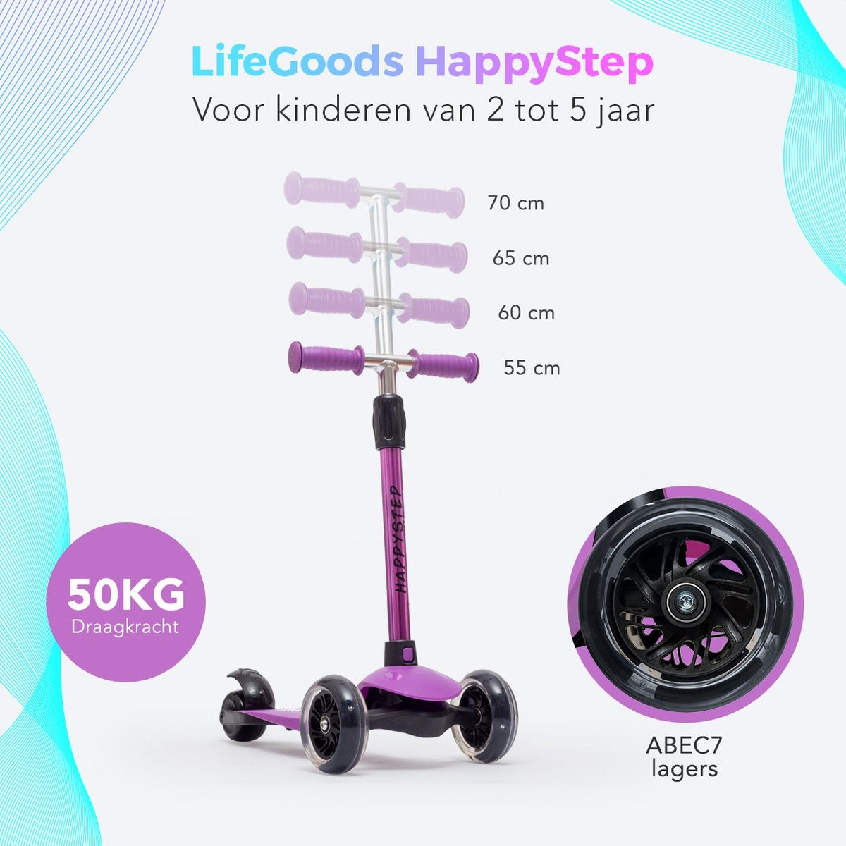 LifeGoods - Scooter lila 3-5