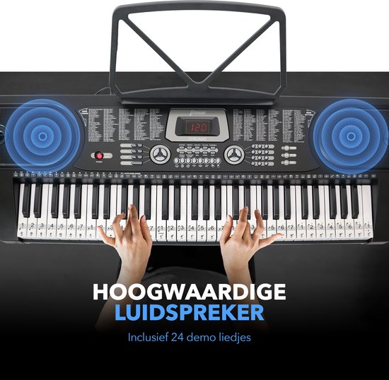 Finesse Keyboard Piano mit Ständer & Zubehör - 61 Tasten - Elektroklavier - Kind - Chicago