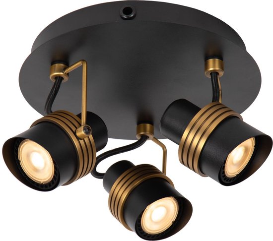 Lucide TUNDRAN – Deckenstrahler (Deckenleuchte) – Ø 21 cm – 3xGU10 – Schwarz