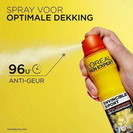 L'Oréal Paris Men Expert Invincible Deodorant-Spray – Antitranspirant, 96 Stunden lang anhaltender Schutz – alkoholfrei* – 150 ml