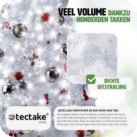 tectake - weiß Künstlicher Weihnachtsbaum - 180 cm - inkl. Ständer - Weihnachtsbaum - Tannenbaum - 533 Punkte - 402821