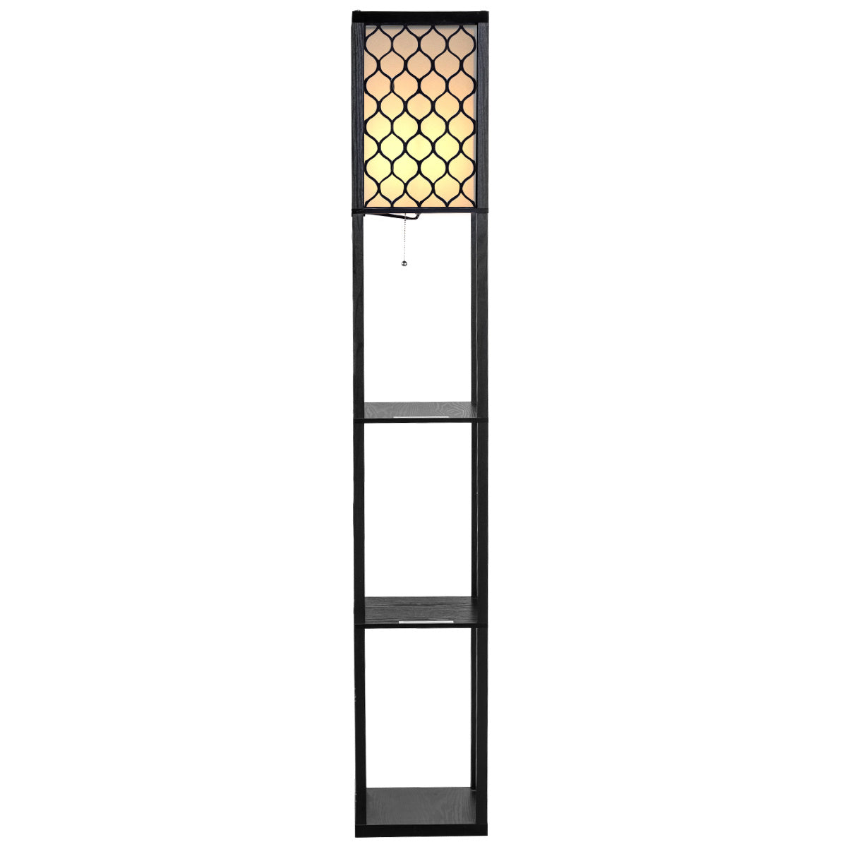 Coast Moderne Stehleuchte mit 3 Ablagen - 160 x 26 x 26 cm - Schwarz