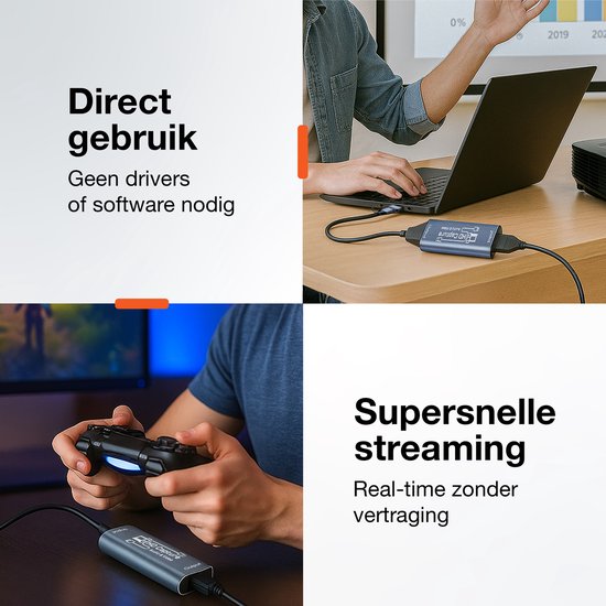 Skoov HDMI Capture Karte inkl. USB-C Adapter - Video/Play Recording - HDMI zu USB - 1080P HD - Cam Link - Video Grabber - Streaming