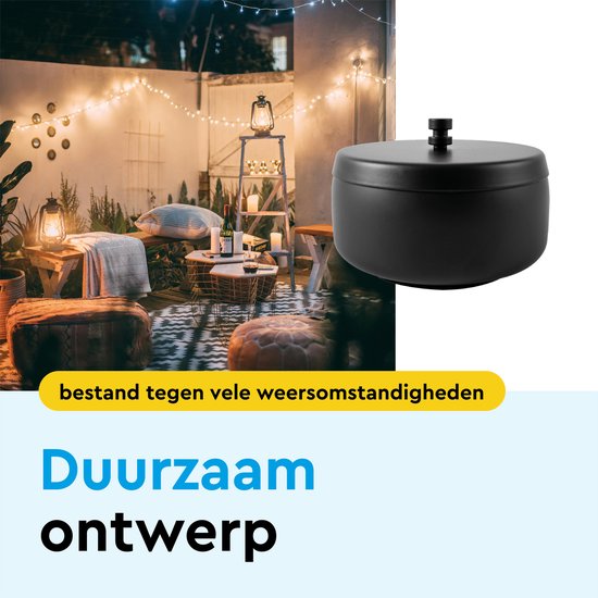 BRASQ Tischaschenbecher Schwarz mit Deckel - Edelstahl - 1 Liter Fassungsvermögen - Aschenbecher für den Innen- und Außenbereich